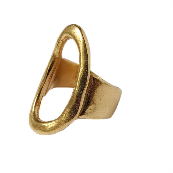 gold-plated Karen Hallam signature ring