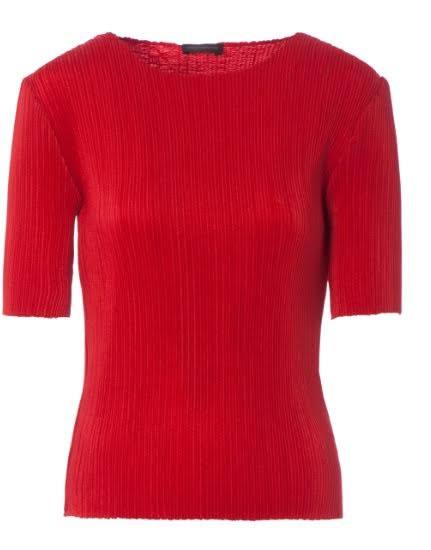 Adolfo Dominguez red ribbed 1/2 sleeve top