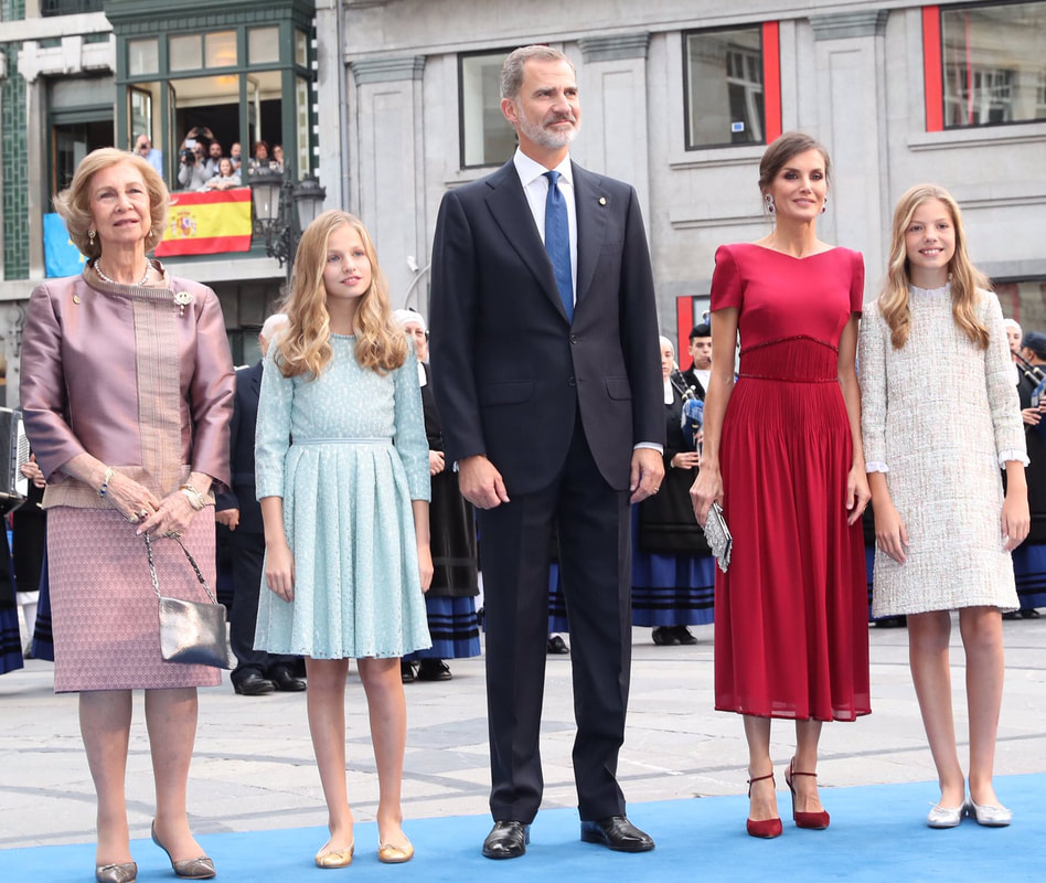 Spanish royal family walk the blue carpet ahead of 2019 Princess of Asturias Awards ceremony at the Campoamor Theater