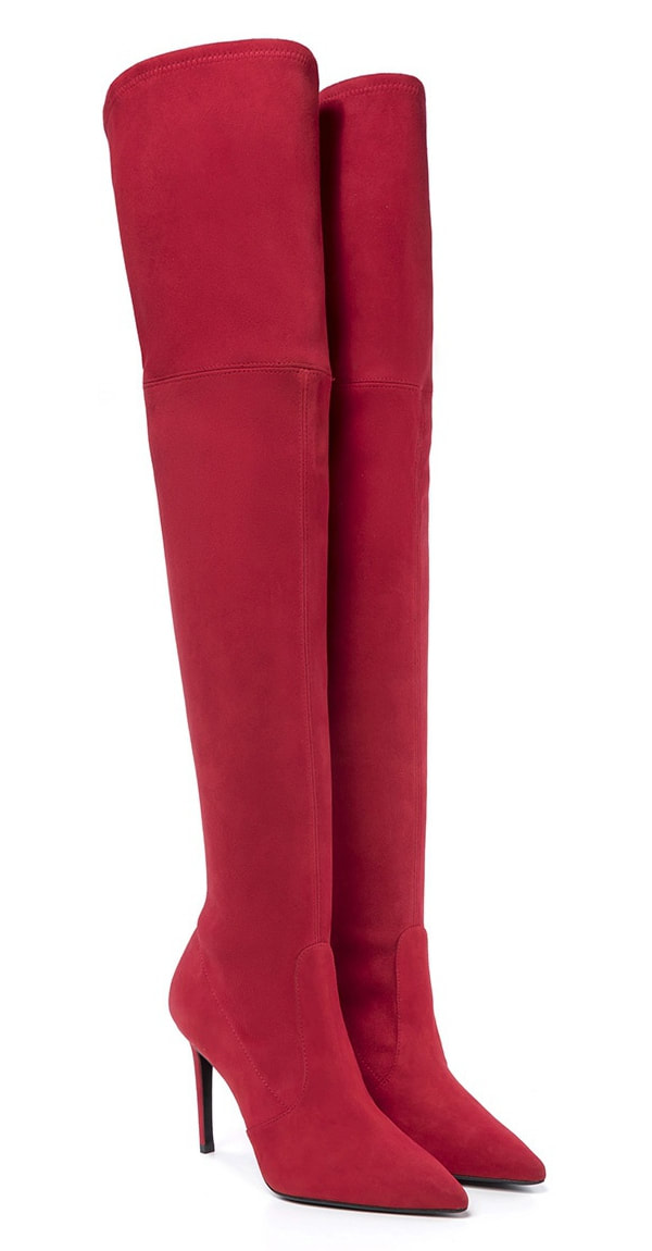 Magrit Francesca red suede over the knee boots