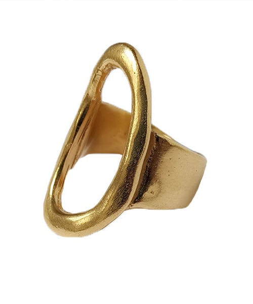 Karen Hallam gold-plated signature ring