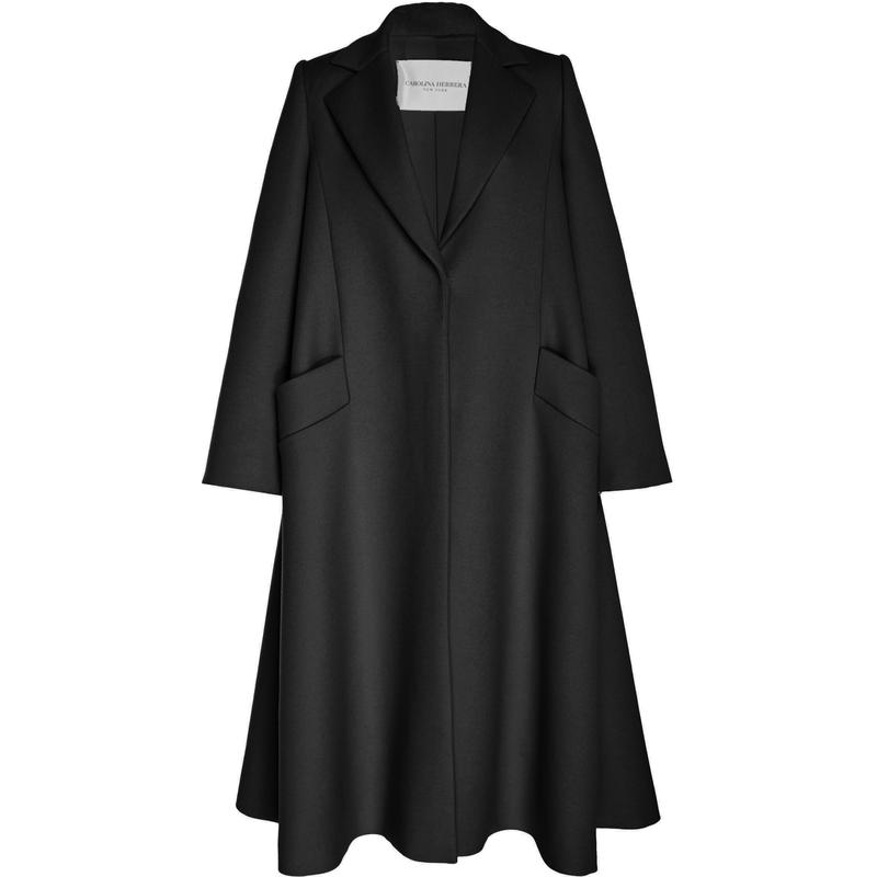 Carolina Herrera Oversized Felt Coat in Black