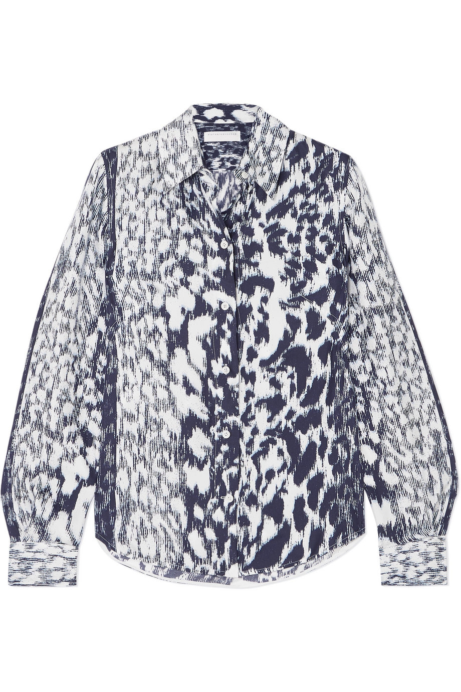 Victoria Beckham leopard print long sleeve twill shirt