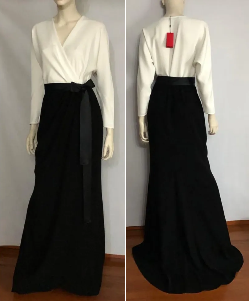 CH Carolina Herrera Monochrome Twofer Wrap Dress