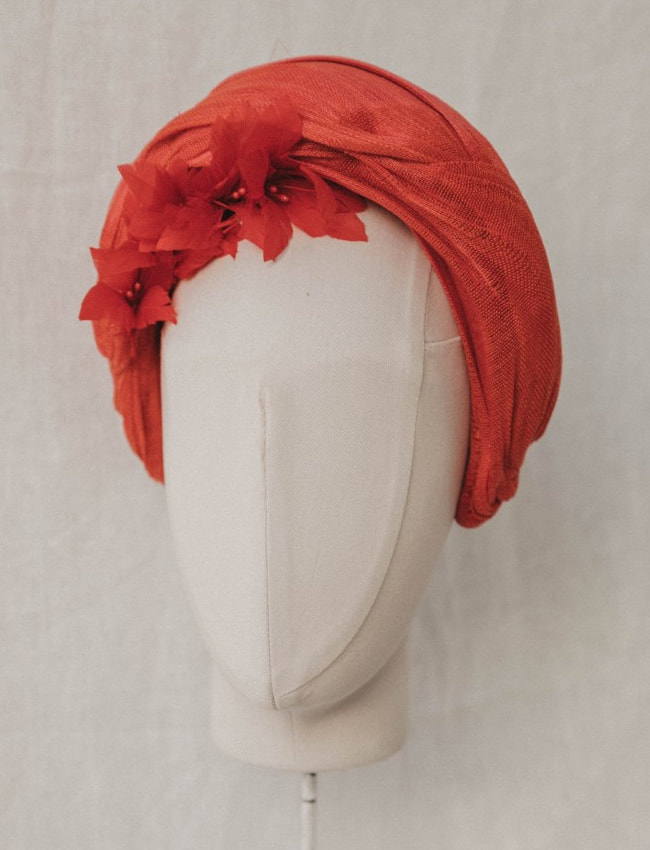 Cherubina 'Giulia' Headband in Coral
