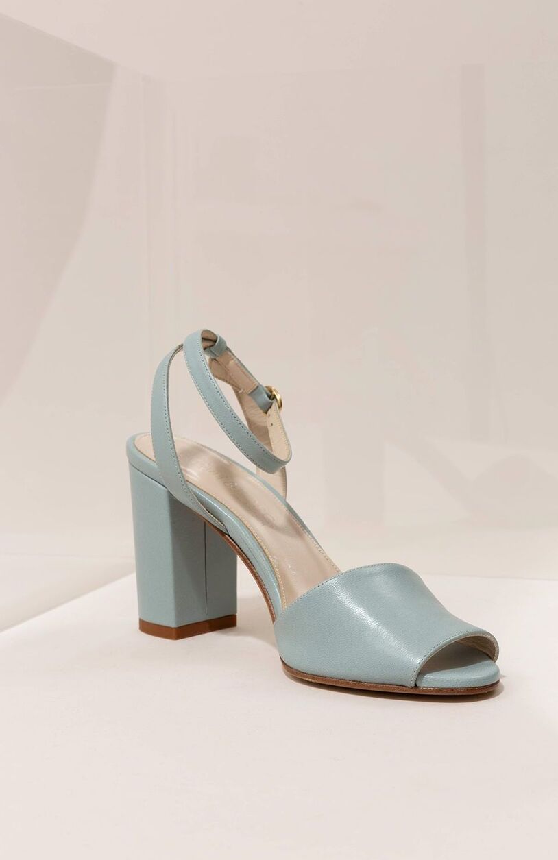 Mint & Rose 'Arlena' sandals in 'adriatico blue'
