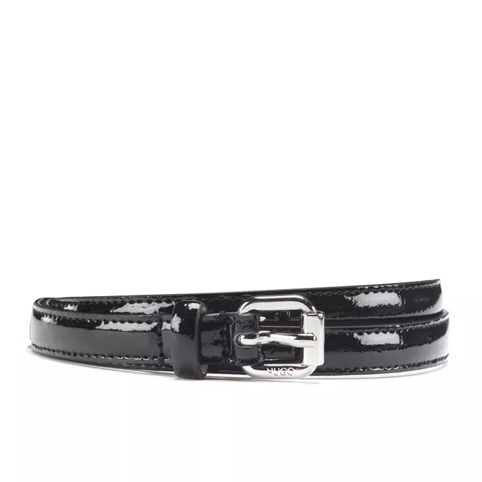 Hugo Boss Italian-made belt in patent leather with polished hardware