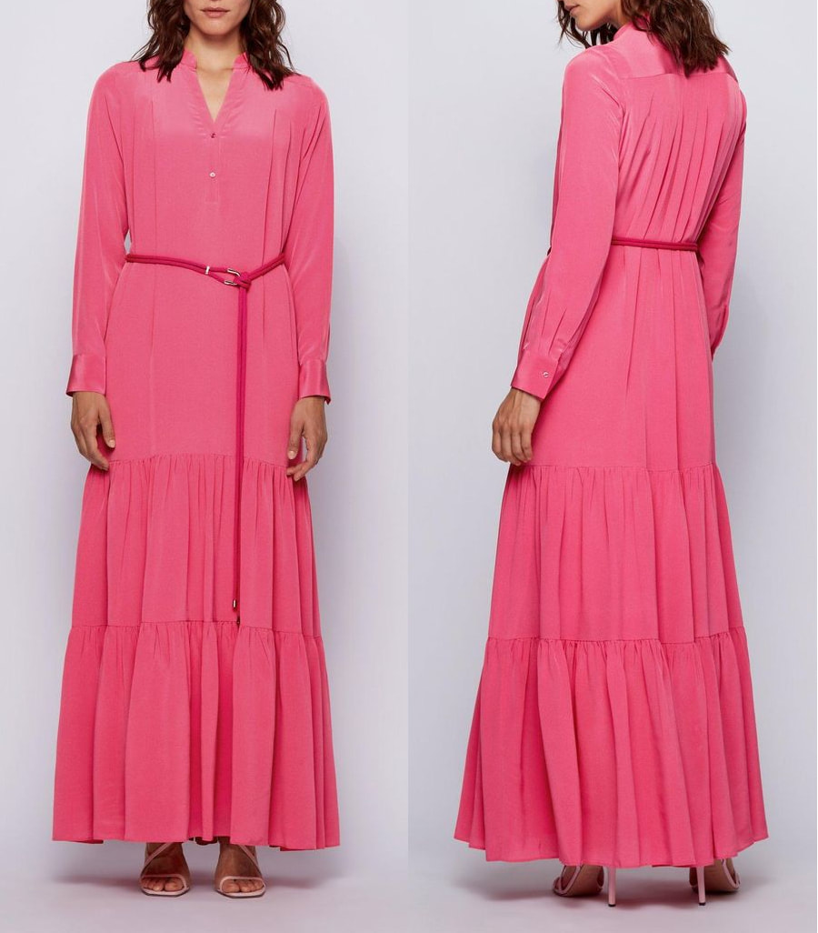 Hugo Boss Dellisi pink maxi dress