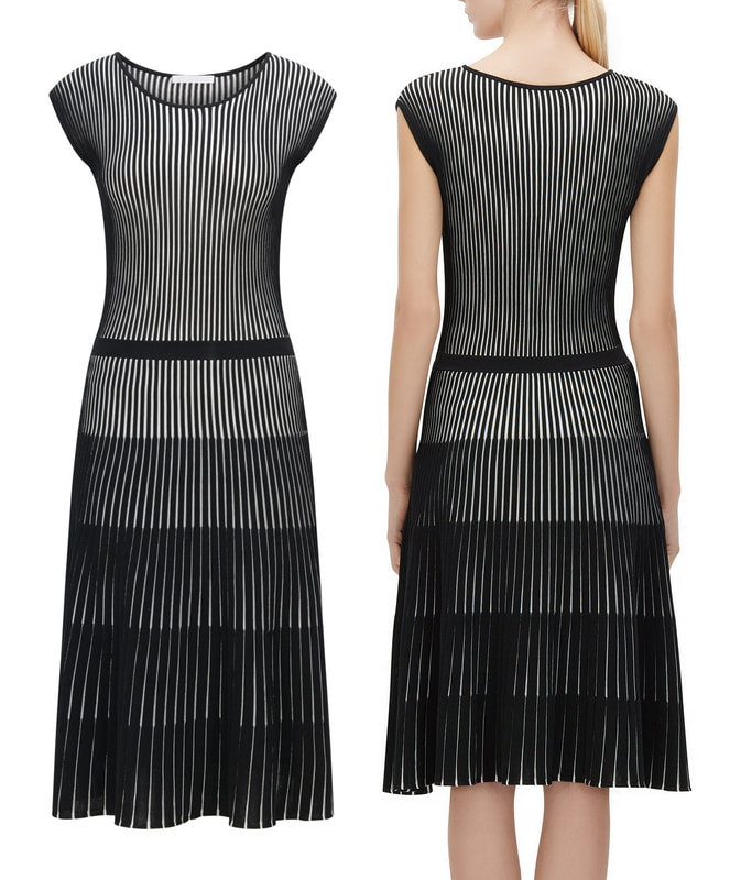 Hugo Boss Franca Black and White Stripe Dress