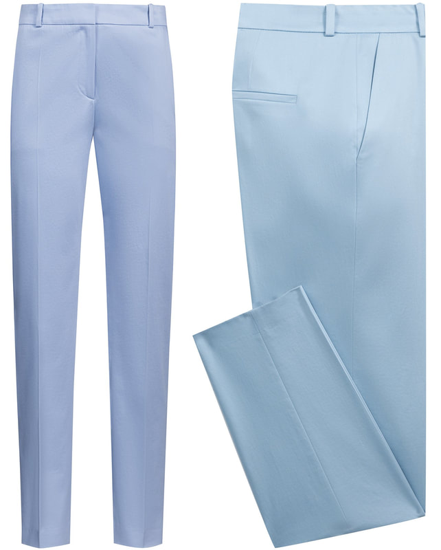 Hugo Boss 'Herila' blue tapered-leg cropped trousers in stretch cotton