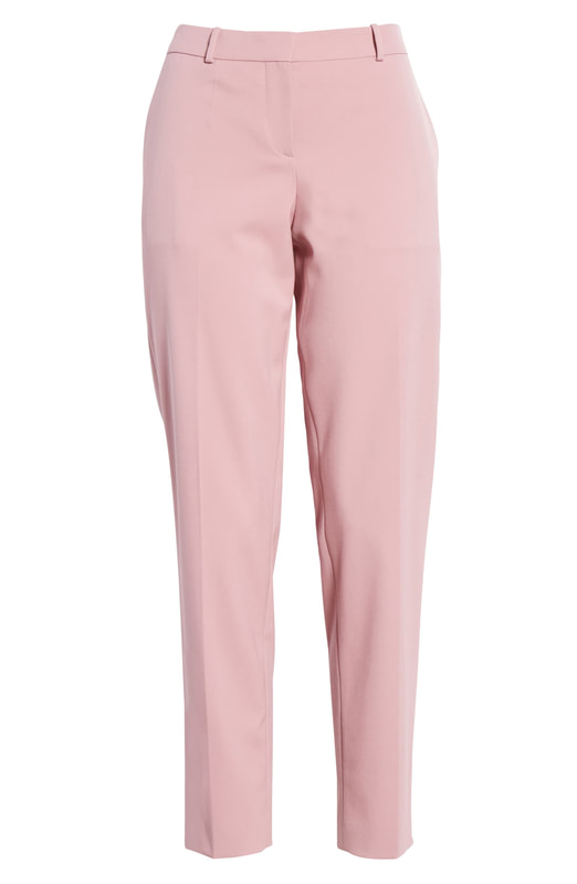 HUGO BOSS 'Tiluna' Stretch Wool Ankle Trousers in Petal Pink