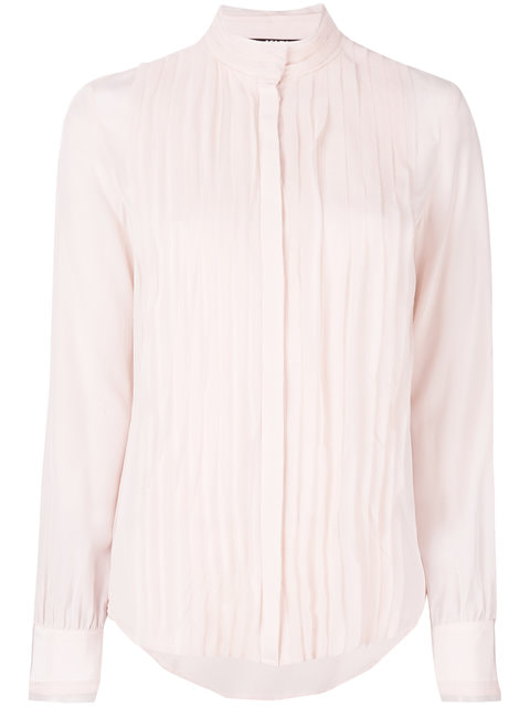 Karl Lagerfeld pink pleated silk shirt