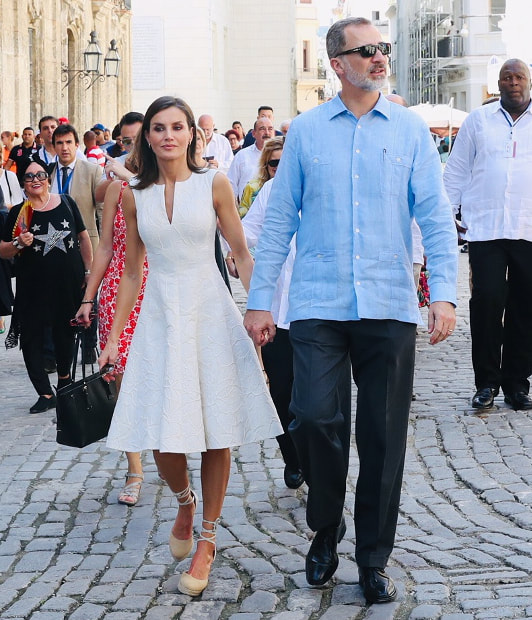 King Felipe and Queen Letizia of Spain tour the streets of Old Havana, Cuba
