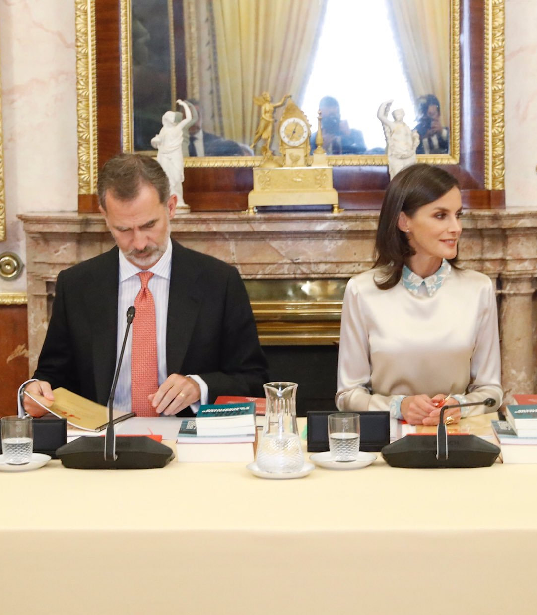 King Felipe & Queen Letizia attend meeting of the Board of Trustees of the Cervantes Institute 2019