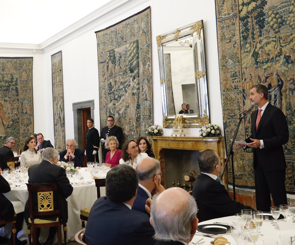 King Felipe & Queen Letizia host lunch for the Board of Trustees of the Cervantes Institute 2019