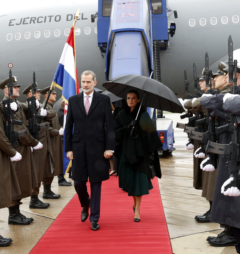 King Felipe VI and Queen Letizia of Spain arrive in Zagreb for their first official visit to the Republic of Croatia on 16th November 2022