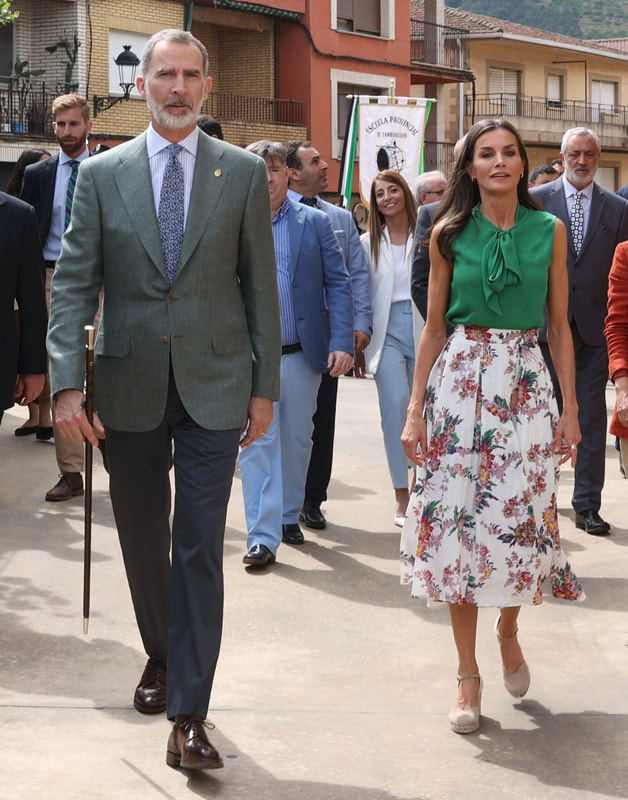 King Felipe VI and Queen Letizia of Spain visited Pinofranqueado on the occasion of the centenary of King Alfonso XIII's visit to the Las Hurdes region on 12 May 2022
