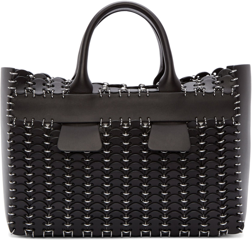 Paco Rabanne Chain-Mail 14#01 Cabas black small tote