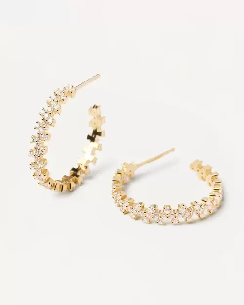 PDPAOLA 'Crown' Hoop Earrings in Gold