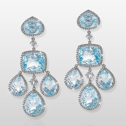 Yanes blue topaz chandelier earrings