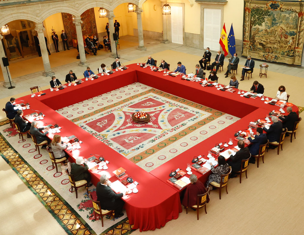 The King and Queen of Spain attended the annual meeting of the Board of Trustees of the Instituto Cervantes (Cervantes Institute) on 18 October 2021