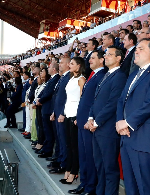 Queen Letizia attended the Copa de Su Majestad la Reina (Queen's Cup) final between Atletico Madrid Women and Real Sociedad Women at Estadio Nuevo Los Carmenes stadium in Granada