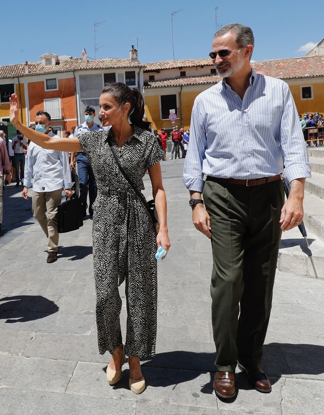 King Felipe VI and Queen Letizia visit Cuenca in Castilla-La Mancha on 2 July 2020