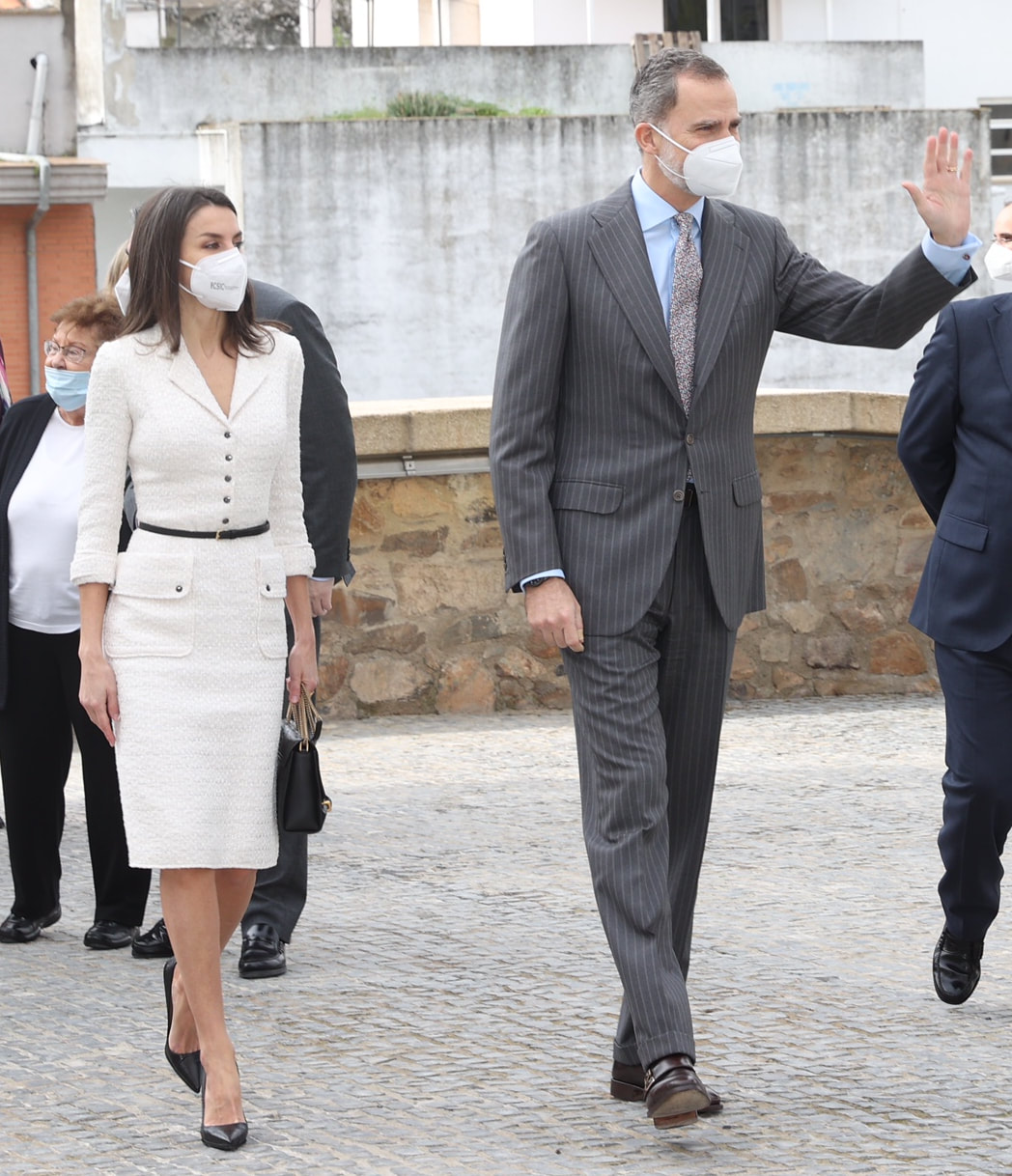 King Felipe VI and Queen Letizia of Spain attended the inauguration Helga de Alvear Contemporary Art Museum on 25 February 2021