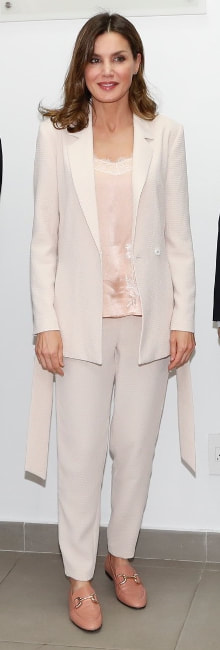 Queen Letizia wears Intropia suit during Cooperation trip to Haiti