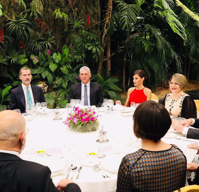 State Visit to Cuba - King and Queen of Spain attend official welcome dinner at the Palacio de la Revolucion hosted by the President of Cuba and First Lady