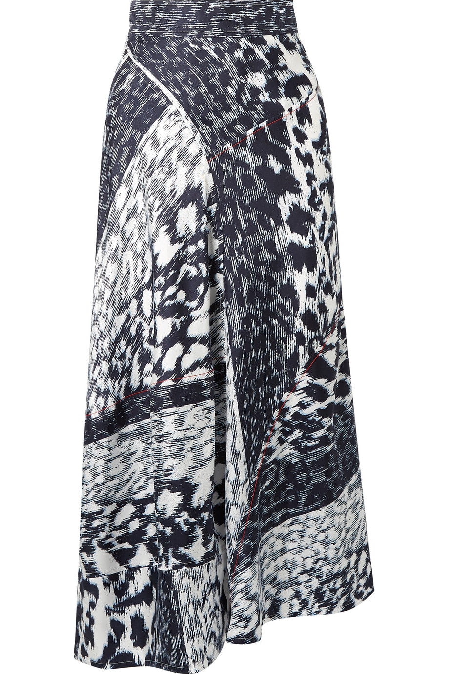 Victoria Beckham leopard silk midi skirt