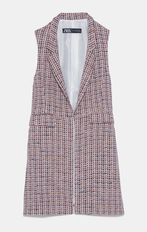 Zara textured waistcoat with inverted lapel collar