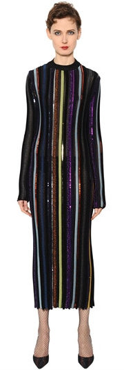 Nina Ricci sequined striped midi dress
