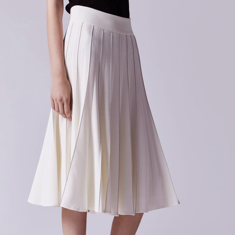 Adolfo Dominguez Soleil Pleats Skirt in White