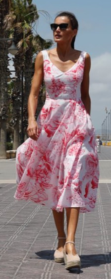 Adolfo Domínguez Floral Spring Dress​ as seen on Queen Letizia.