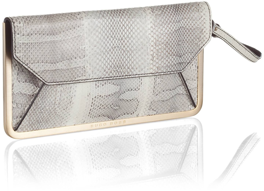 Hugo Boss BOSS Prika-E light beige envelope clutch bag