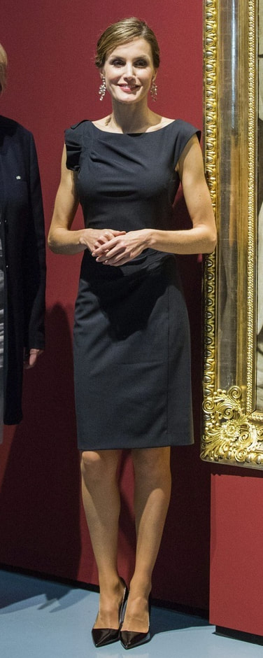 Hugo Boss Daperla Dress in Black​ as seen on Queen Letizia.