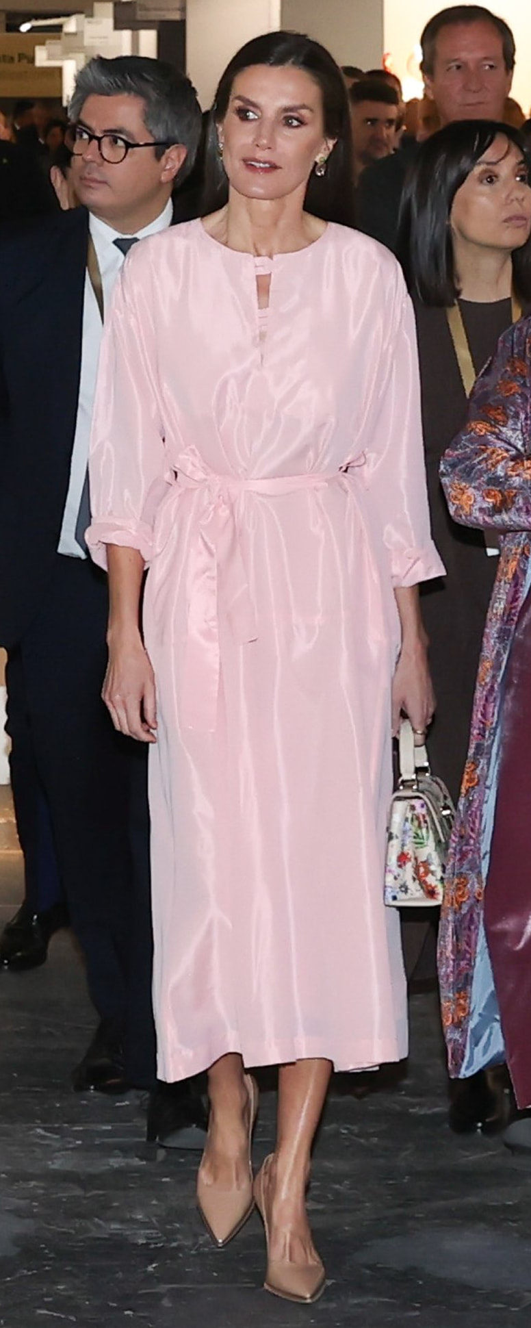 Moises Nieto Midi Shirt Dress in Pink as seen on Queen Letizia.