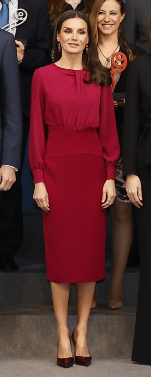 LoLa Li Talia Dress in Magenta as seen on Queen Letizia