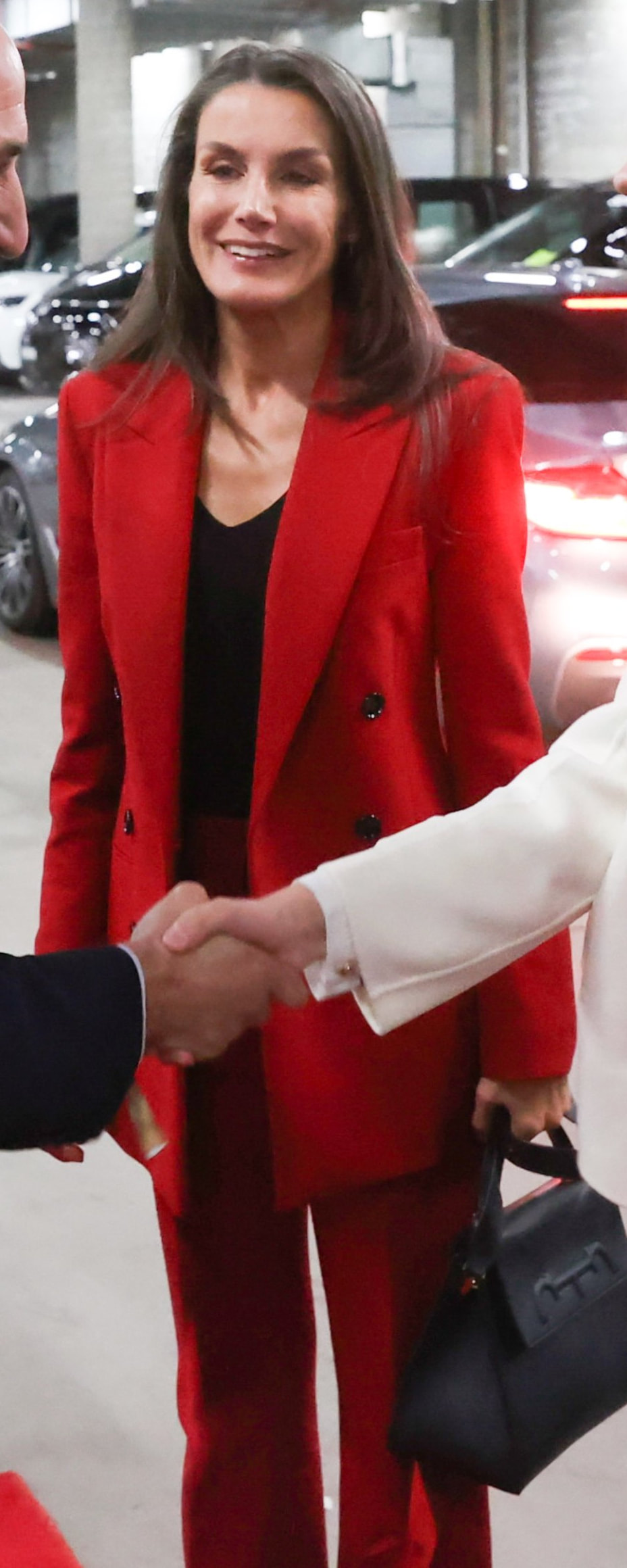 Hugo Boss Jaline Double-Breasted Blazer in Red as seen on Queen Letizia