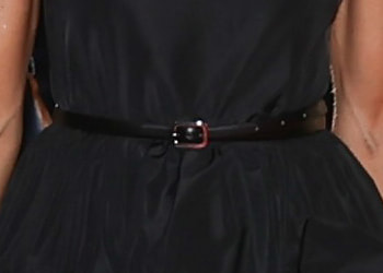 Queen Letizia wears Hugo Boss 'Amie' Skinny Belt in black