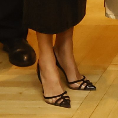 Queen Letizia wears Manolo Blahnik 'Gotrianc 105' Slingback Pumps 