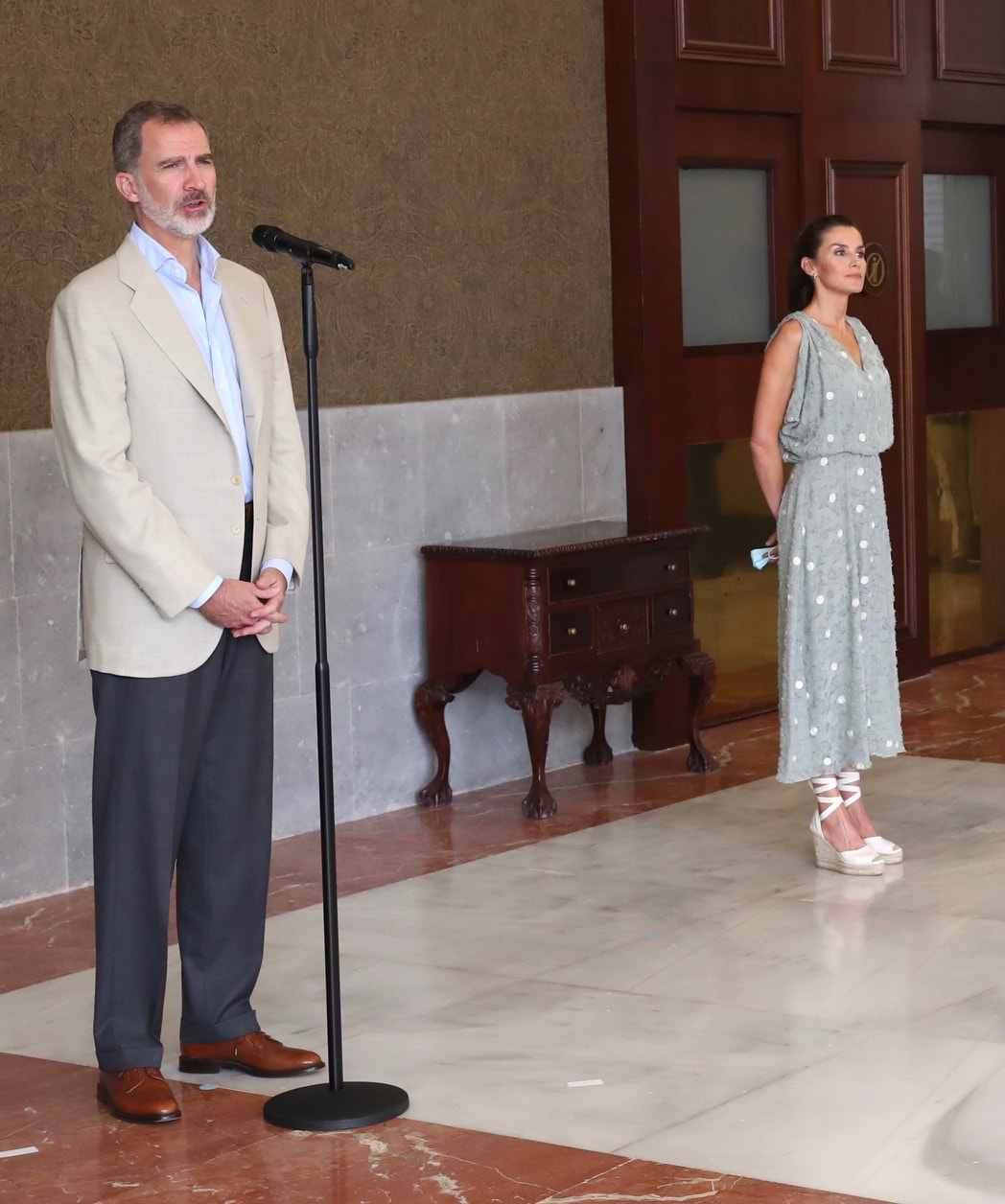 King Felipe Vi and Queen Letizia visit the Santa Catalina Royal Hideaway Hotel in Gran Canaria on 23 June 2020
