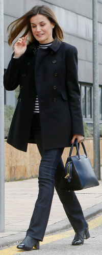 Fay Double Breasted Short Coat​ as seen on Queen Letizia.