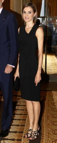 Hugo Boss Dimaye Dress in Black​ as seen on Queen Letizia.