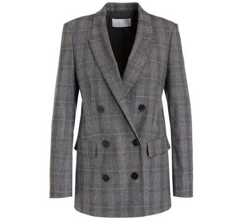 Hugo Boss 'Jalorra' Glen Check Double Breasted Wool Jacket