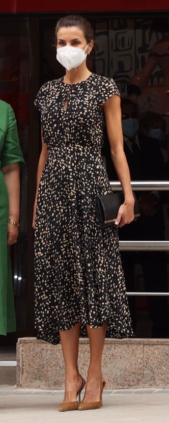 Massimo Dutti Spotted Print Dress​ as seen on Queen Letizia.