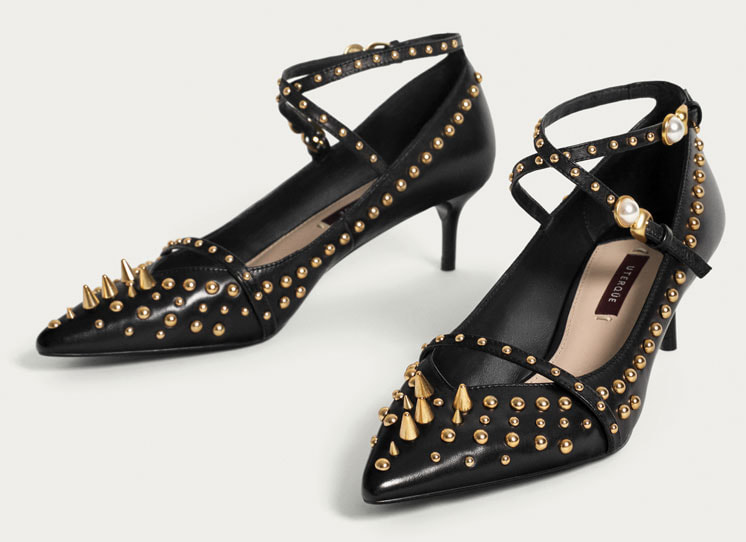 Uterque studded high heel court shoes