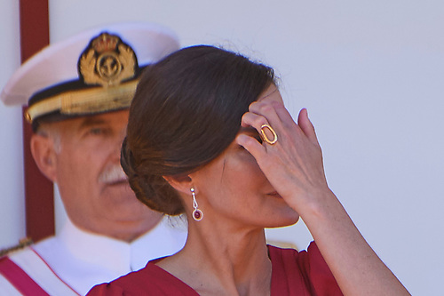 Queen Letizia jewellery for Armed Forces Day 2019