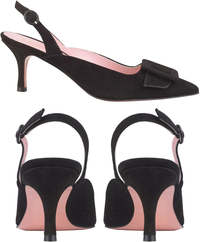 Isabel Abdo 'Carrie' slingback mules in black suede